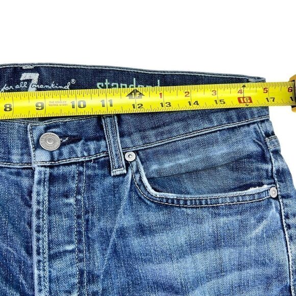7 For All Mankind Womens Standard Straight Leg Jeans Blue Medium Wash Size 34x28 - Picture 3 of 7